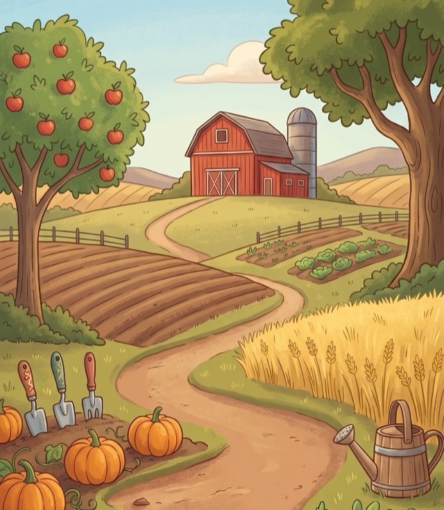 Illustrated farm world
