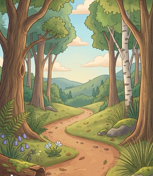 Illustrated forest world