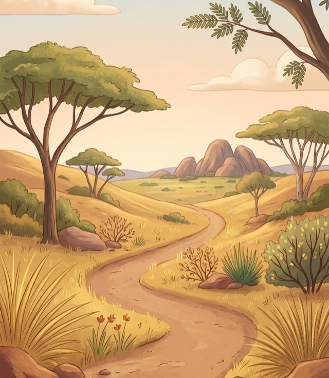 Illustrated savanna world